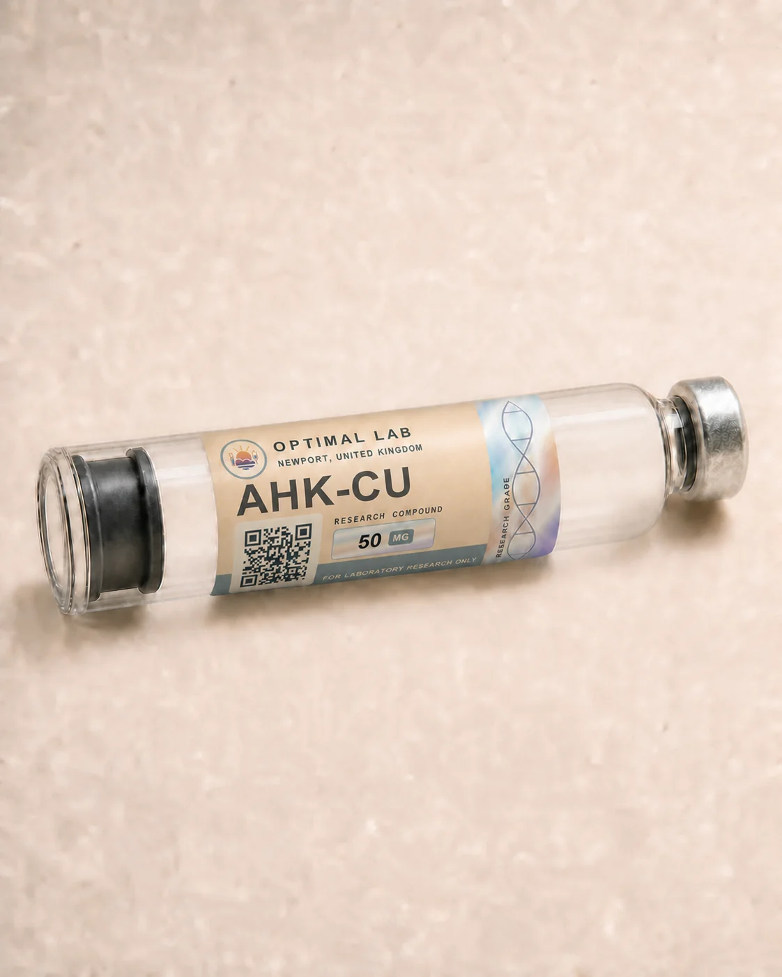 Optimal Lab refillable research pen loaded with AHK-Cu, in its presentation box