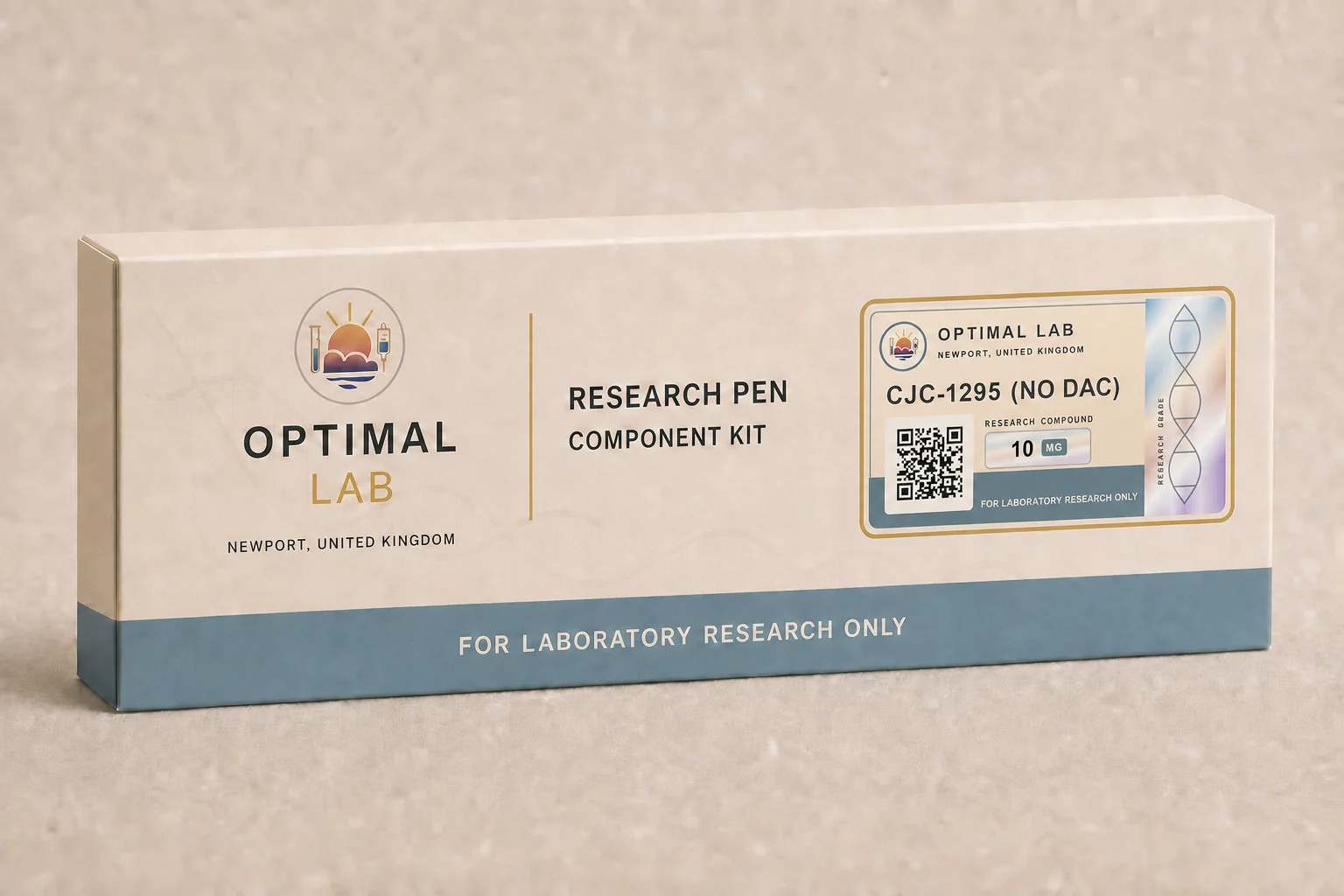 Optimal Lab 3ml research cartridge loaded with CJC-1295 (no DAC), in its case