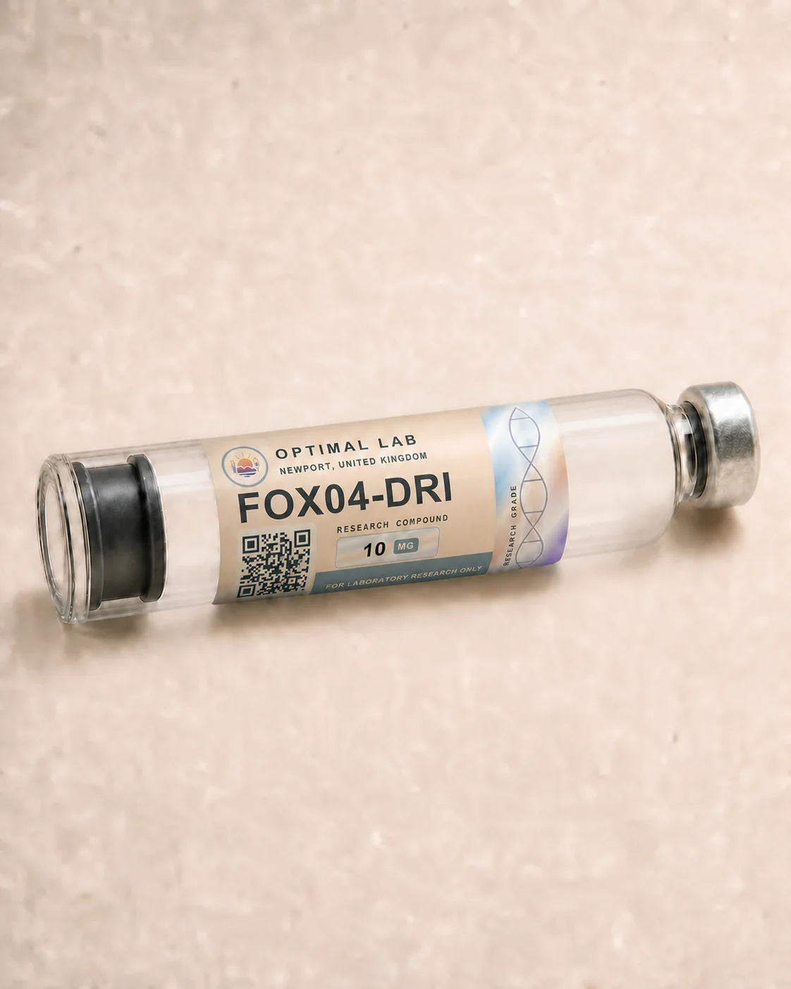 Optimal Lab refillable research pen loaded with FOX04-DRI, in its presentation box