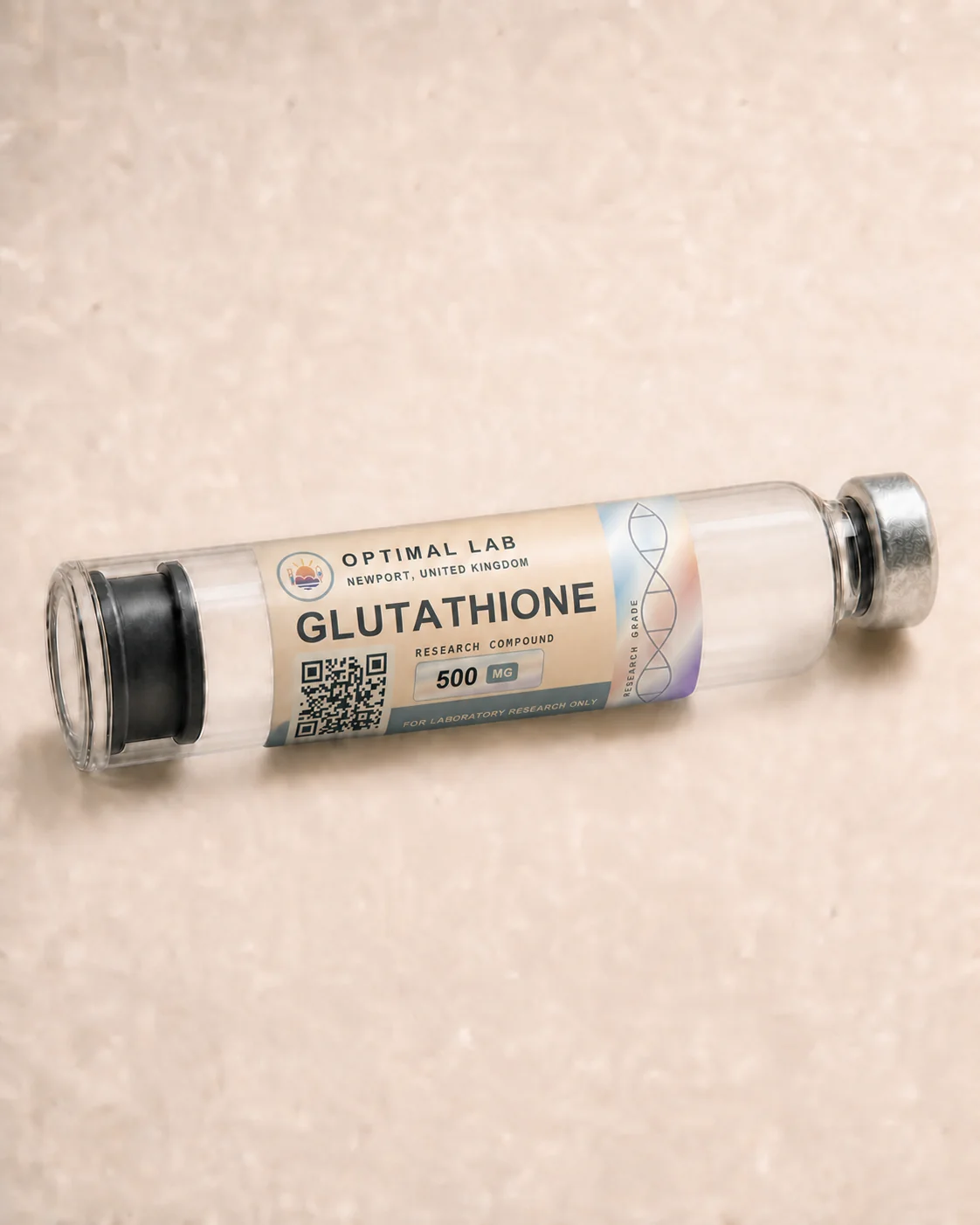 Optimal Lab refillable research pen loaded with Glutathione, in its presentation box