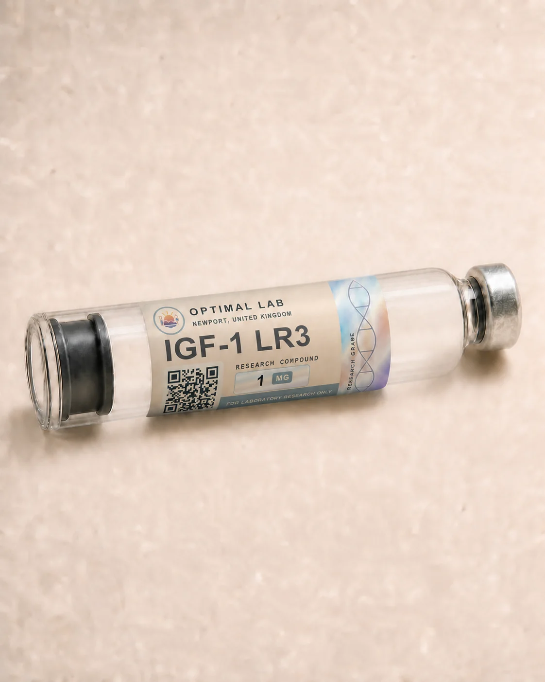 Optimal Lab refillable research pen loaded with IGF-1 LR3, in its presentation box