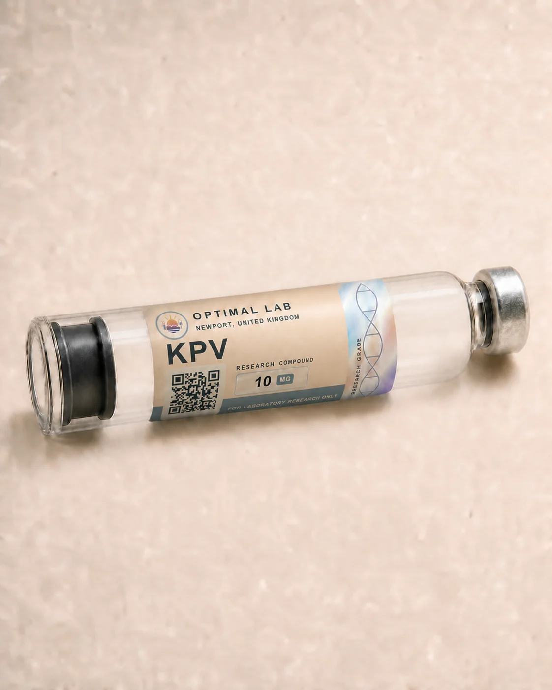 Optimal Lab refillable research pen loaded with KPV, in its presentation box
