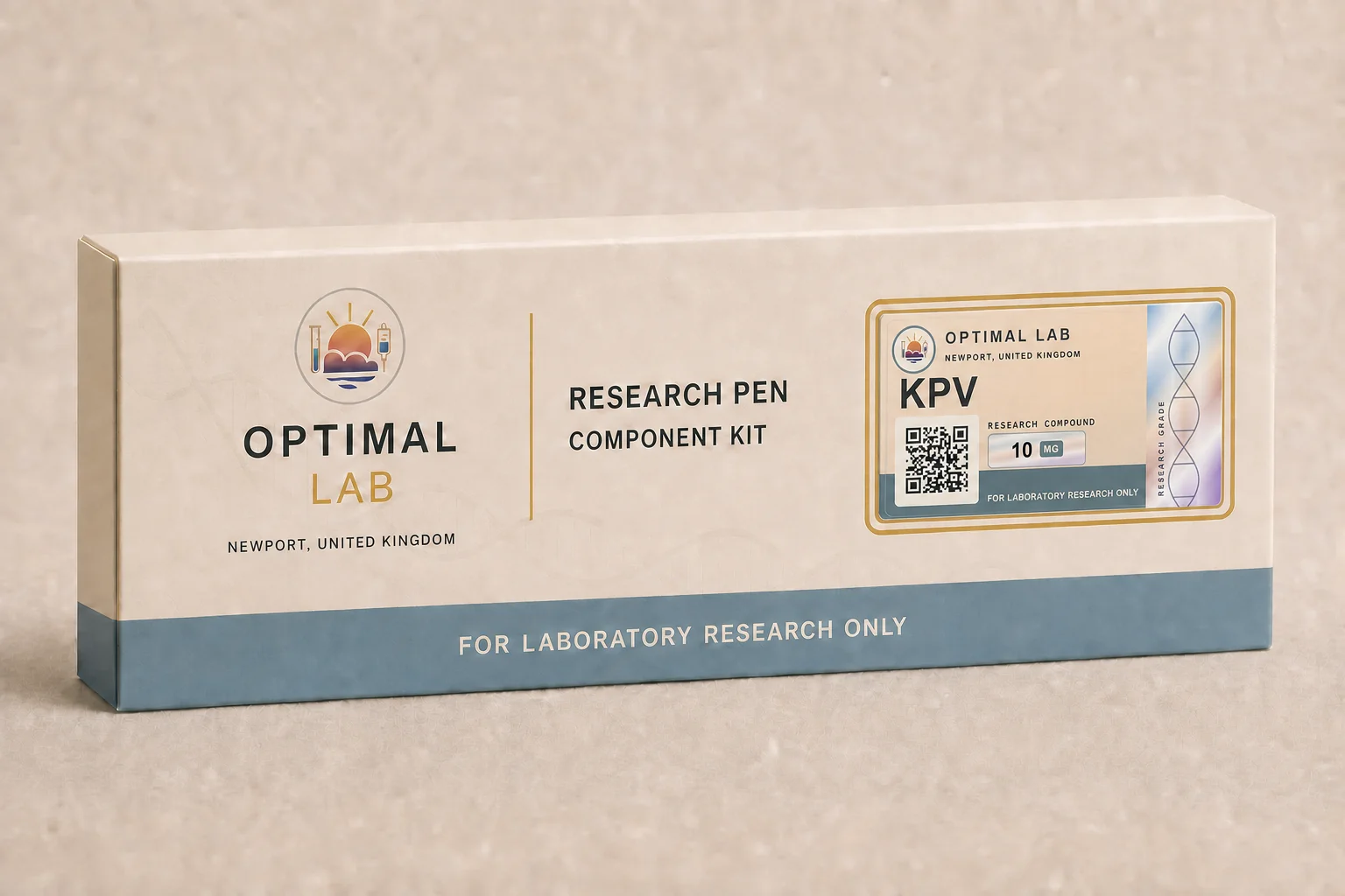 Optimal Lab 3ml research cartridge loaded with KPV, in its case