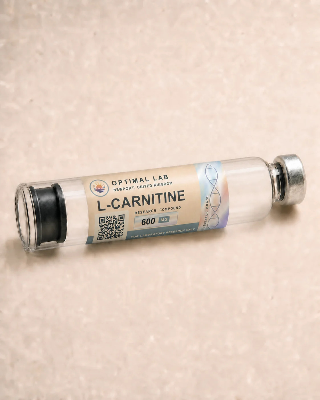 Optimal Lab refillable research pen loaded with L-Carnitine, in its presentation box