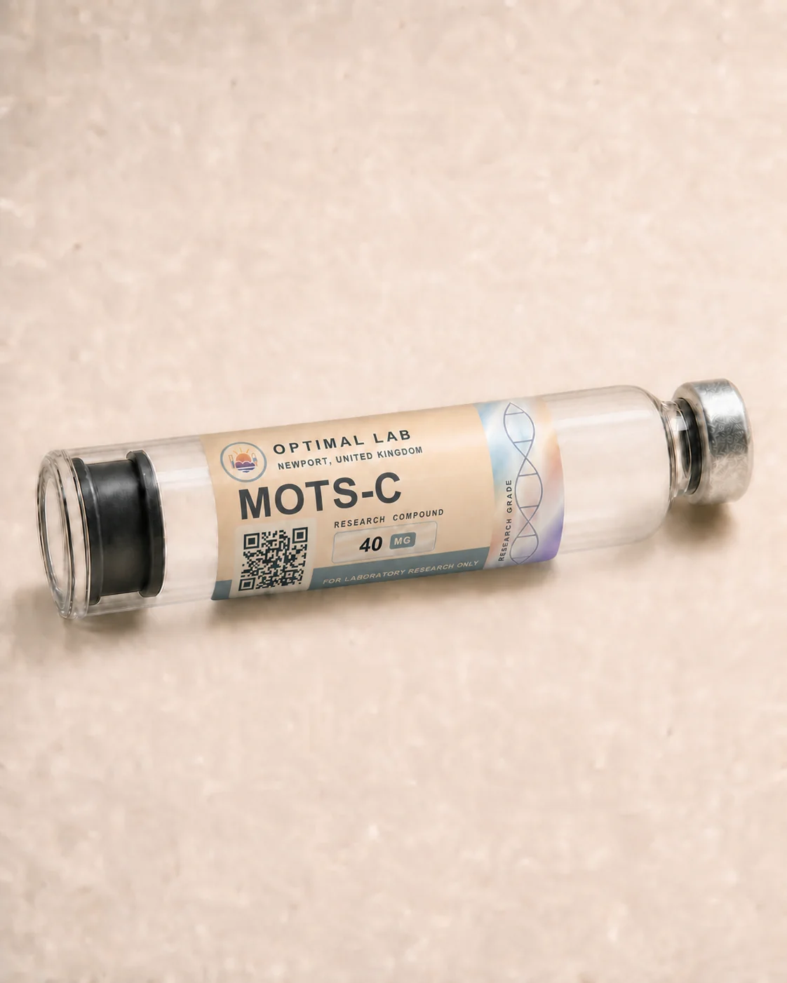 Optimal Lab refillable research pen loaded with MOTS-C, in its presentation box