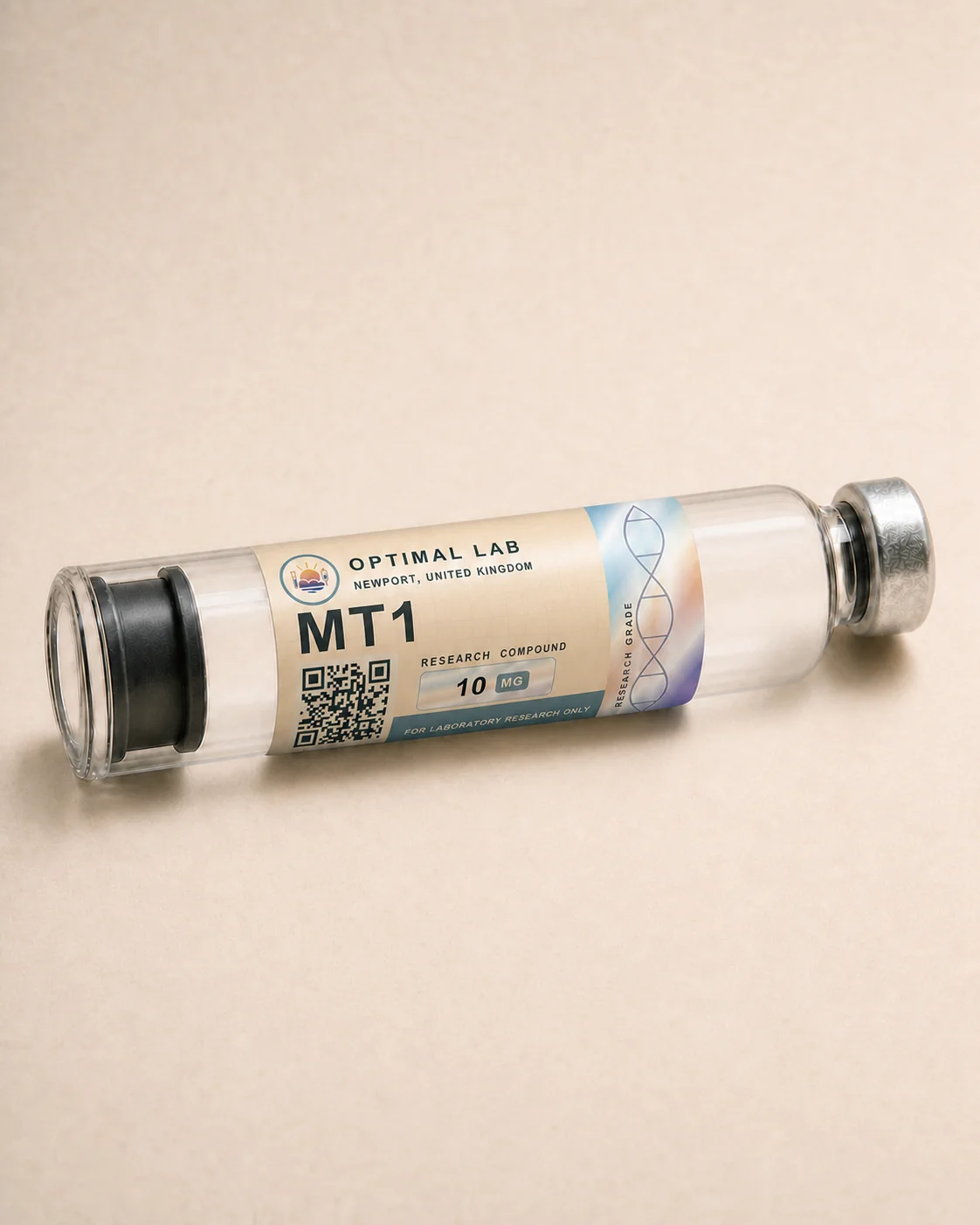Optimal Lab refillable research pen loaded with Melanotan-1 (MT1), in its presentation box