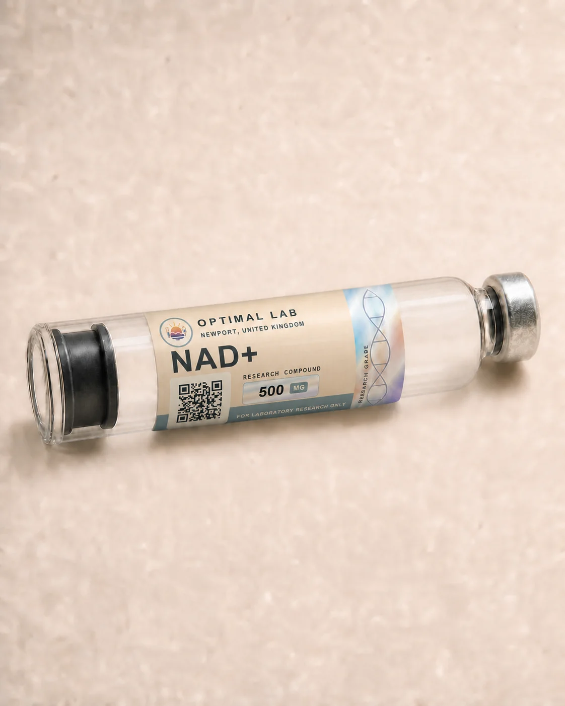 Optimal Lab refillable research pen loaded with NAD+, in its presentation box