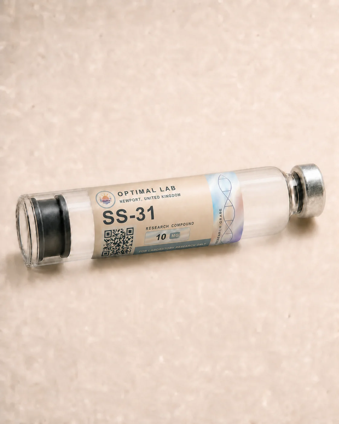 Optimal Lab refillable research pen loaded with SS-31 (Elamipretide), in its presentation box