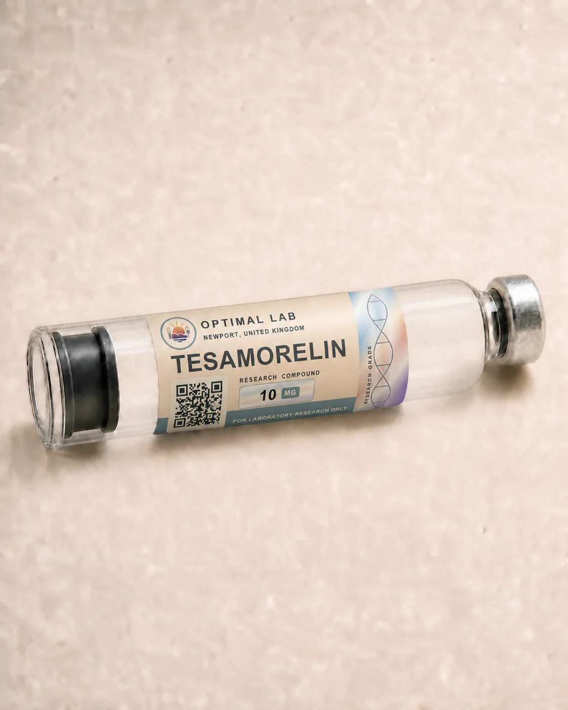 Optimal Lab refillable research pen loaded with Tesamorelin, in its presentation box