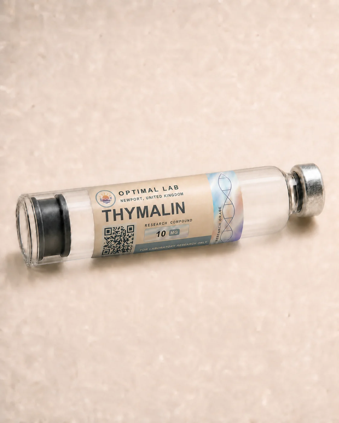 Optimal Lab refillable research pen loaded with Thymalin, in its presentation box