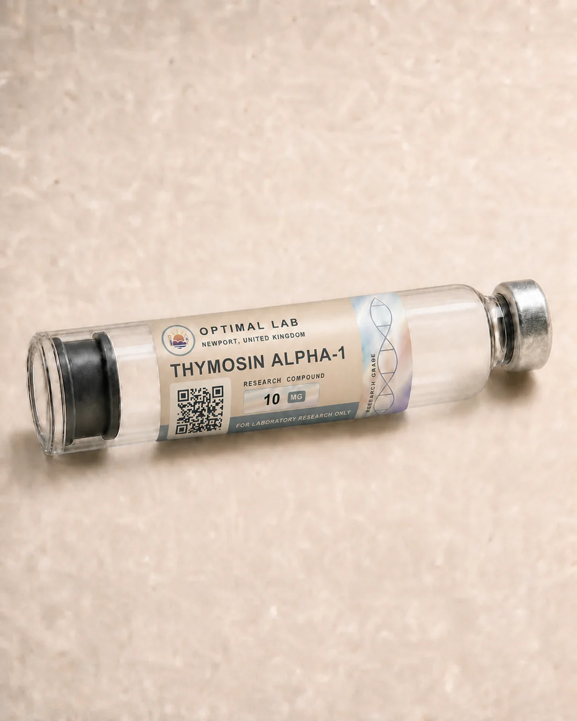 Optimal Lab refillable research pen loaded with Thymosin Alpha-1, in its presentation box